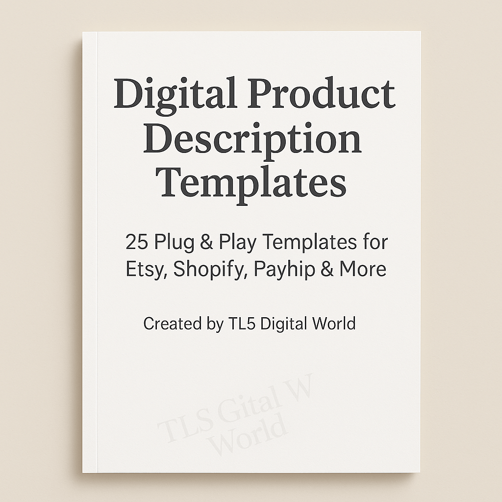 Digital Product Description Templates – editable copywriting kit