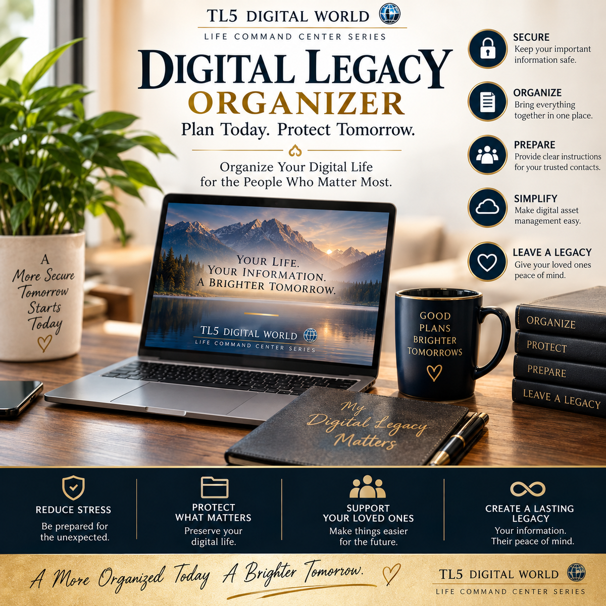 32-page Digital Legacy Organizer fillable and printable planner