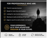 Plan features overview for professionals seeking income freedom