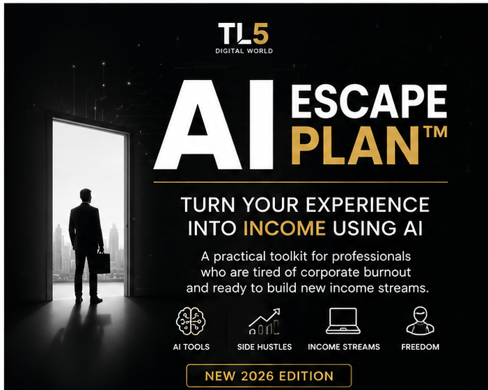 AI Escape Plan digital kit cover — turn your experience into income using AI