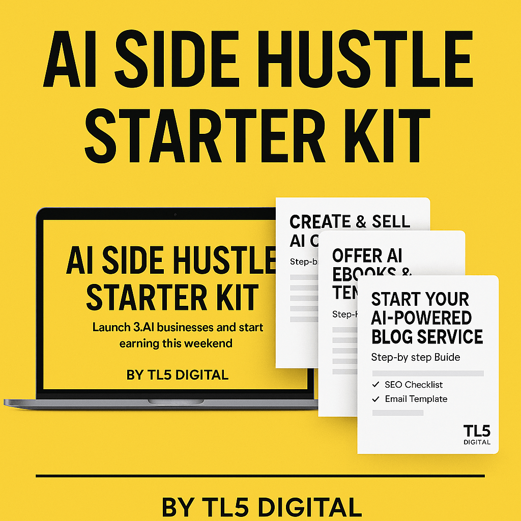 AI Side Hustle Starter Kit – launch AI businesses digital guide