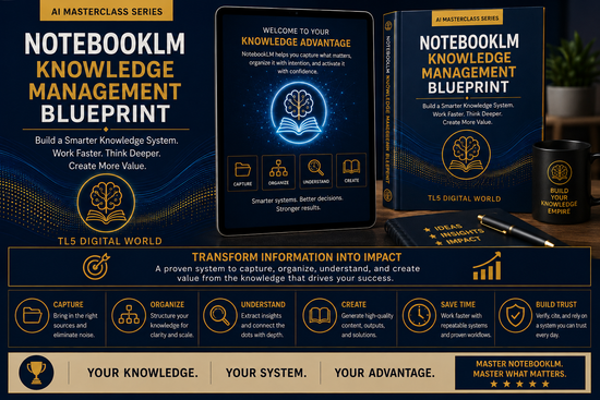 NotebookLM Knowledge Management Blueprint | AI Research, Organization & Productivity Workbook
