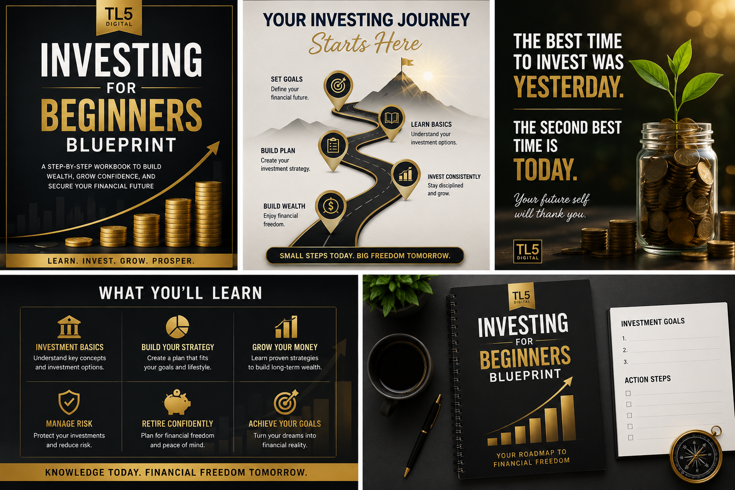TL5 Interactive Blueprint Investing for Beginners 28-Page Digital Workbook