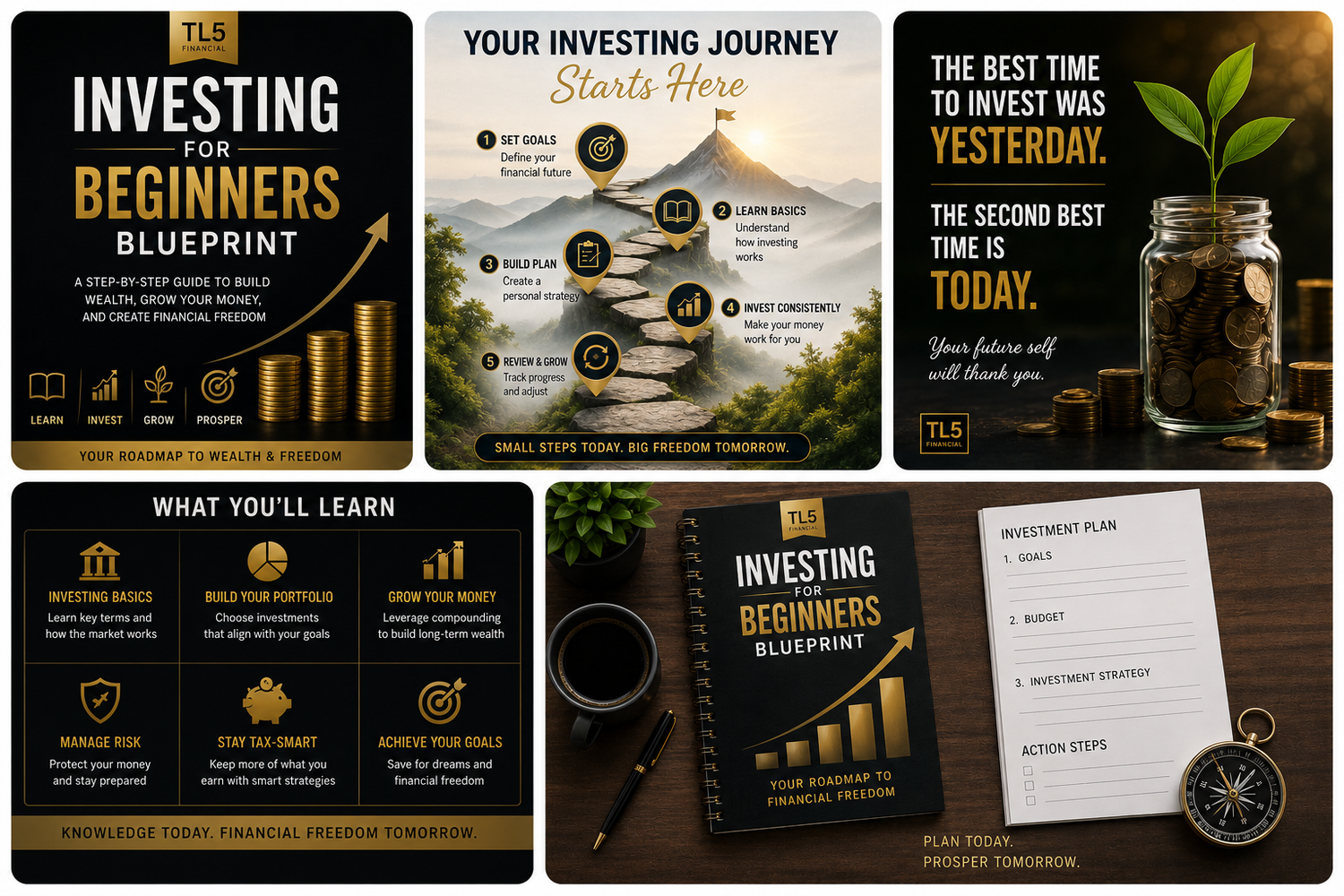 TL5 Interactive Blueprint Investing for Beginners 28-Page Digital Workbook