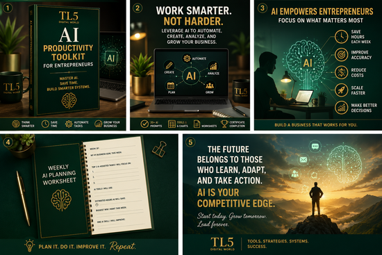 AI Productivity Toolkit for Entrepreneurs | 26-Page AI Business Workbook