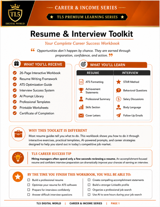 Resume & Interview Toolkit: The Complete Career Success Workbook (26 Interactive Pages