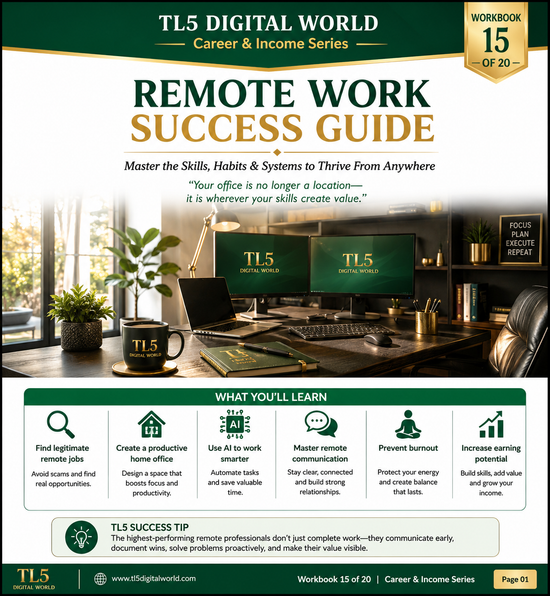 Remote Work Success Guide | Work From Home Career Workbook