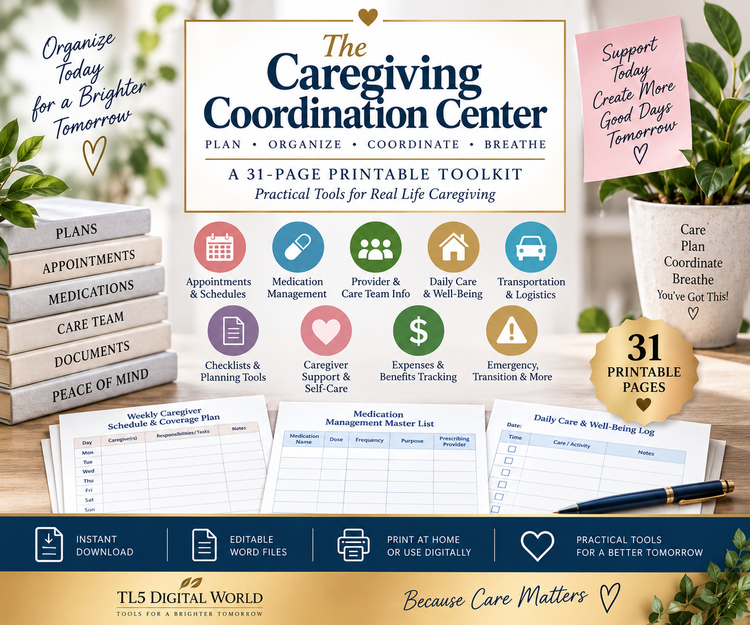 Caregiver Planner and home care coordination worksheets for family caregivers