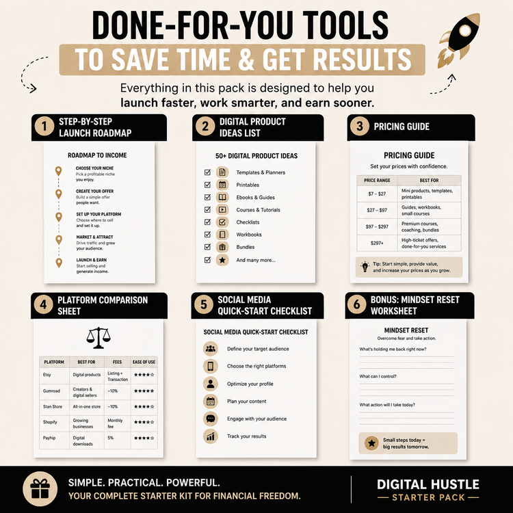 Digital Hustle Starter Pack for Side Hustlers – digital download