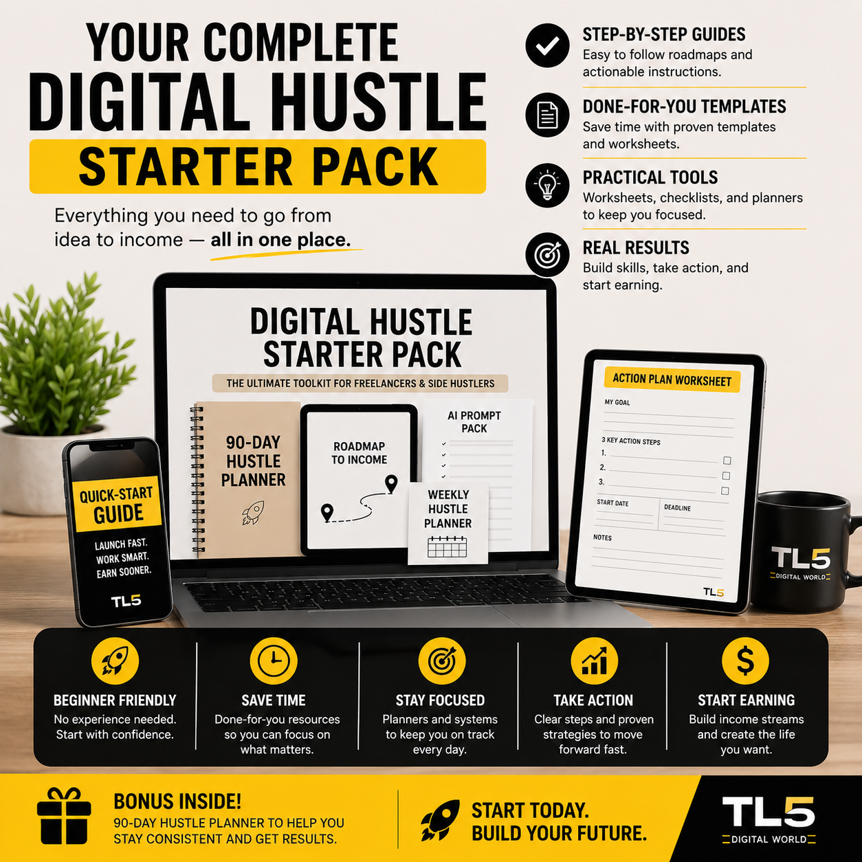 Digital Hustle Starter Pack for Side Hustlers – digital download