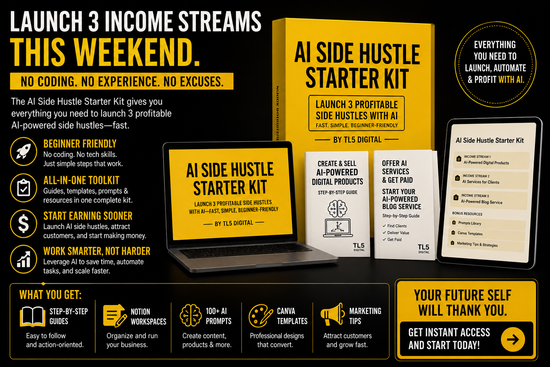 AI Side Hustle Starter Kit – launch AI businesses digital guide