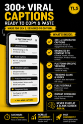 AI Caption Vault Gen Z Edition – 300+ viral captions digital pack
