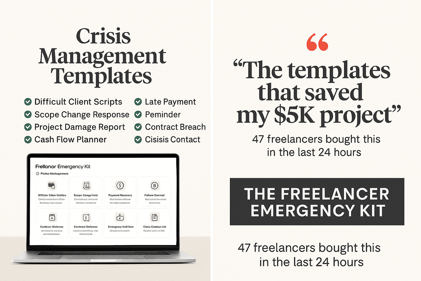 Freelancer Emergency Kit – templates and scripts digital download