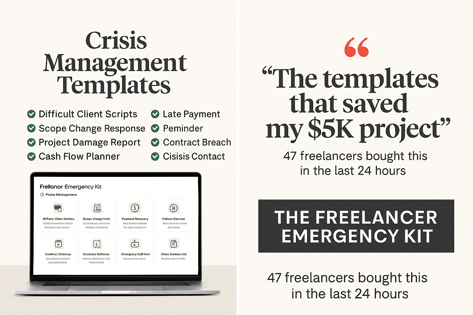 Freelancer Emergency Kit – templates and scripts digital download
