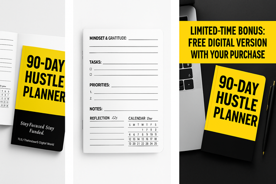 90-Day Hustle Planner – digital productivity planner
