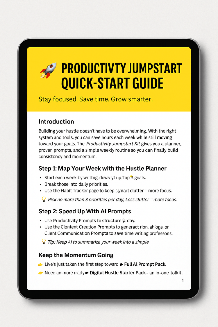 Productivity Jumpstart Kit – plan smarter work faster digital planner