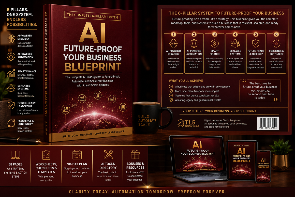 AI Business Blueprint for entrepreneurs with practical AI tools and business strategies