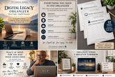 Digital Legacy Organizer for accounts documents and digital assets