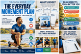 35-page Everyday Movement Plan with simple workouts, strength training, mobility exercises and progress tracking