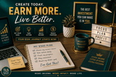 Extra $500 a Month digital workbook with weekly action planner and income tracking sheets