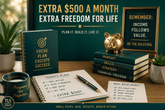 Extra $500 a Month workbook with practical side income ideas and strategies