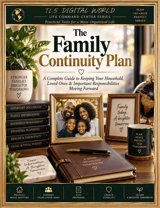 Family Continuity Plan 80-page emergency and life organization planner