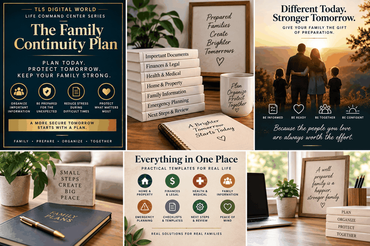 Family Continuity Plan digital planner for family organization and emergency preparedness