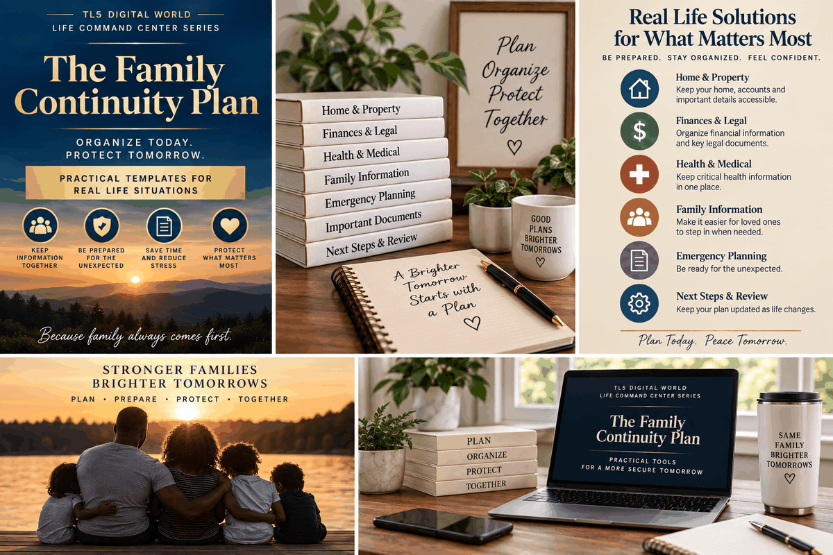 Family Continuity Plan household planning toolkit for organizing important family information