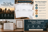 Family Continuity Plan templates for emergency preparedness and household organization