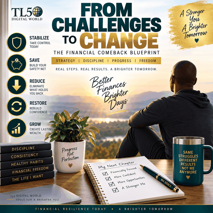 Financial comeback planner for debt payoff and emergency savings goals