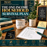 Financial survival workbook with income gap calculator and savings plan