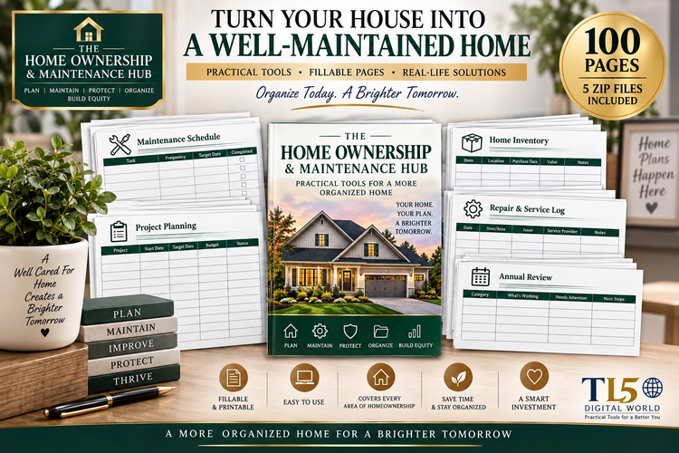 Home Management Planner for homeowners maintenance records and improvements