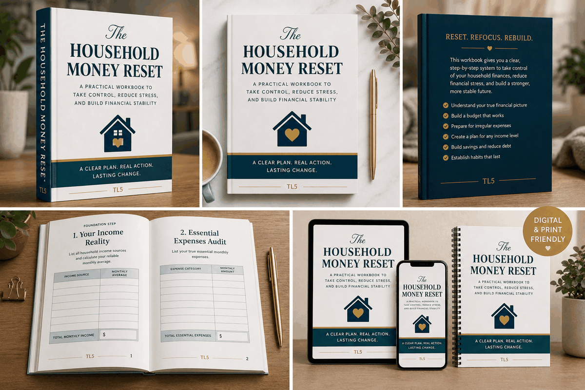 Household budget planner for organizing income, expenses and monthly bills