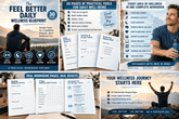 Feel Better Daily Wellness Blueprint printable wellness planner with daily check-ins and habit tracking pages